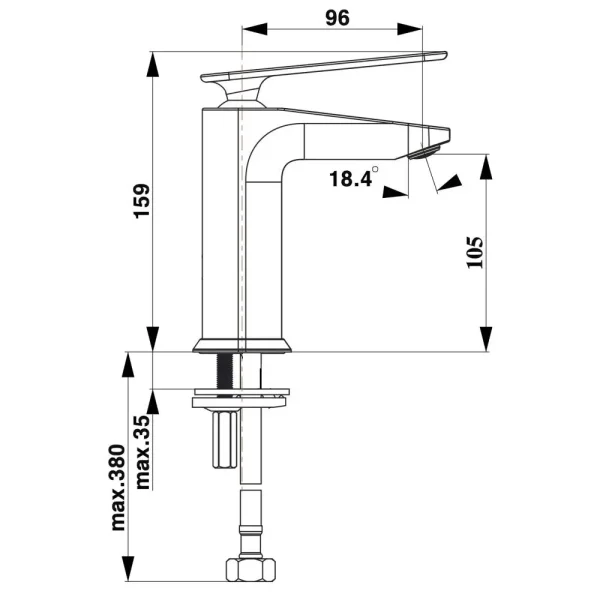 Herz Zen – Baterija za umivaonik u10 - 00077 - Slika 2