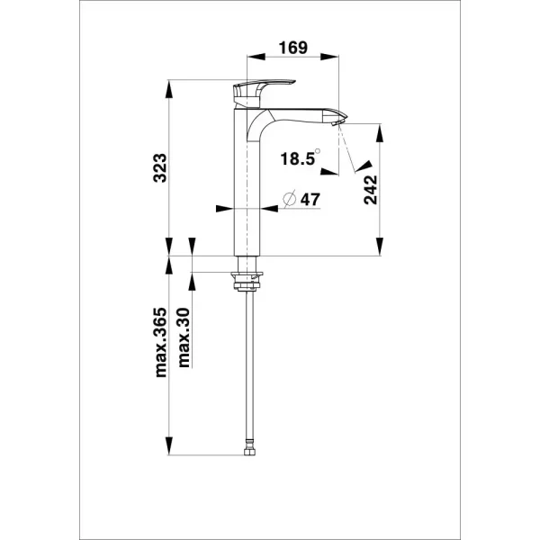 Herz Elite – Visoka baterija za umivaonik e12 - 00089 - Slika 2