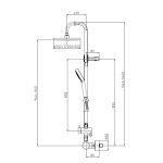 Herz Fresh - Baterija sa usponskim tušem f151- 00442 - Slika 2