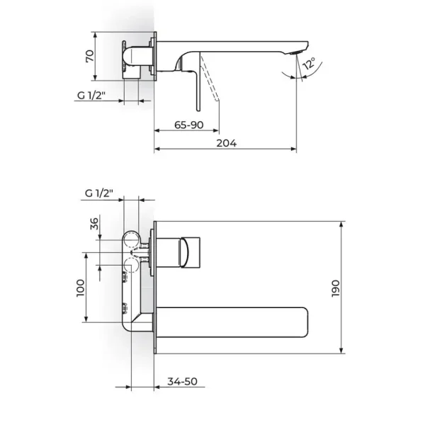 S/2 baterija za lavabo 231401 - Slika 2