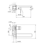 Baterija uzidna za lavabo 231401B - Slika 2