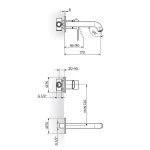 Baterija uzidna za lavabo 231402B - Slika 2