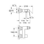 Grohe - za tuš kabinu Eurocube OHM 1/2" 23145000 - Slika 2