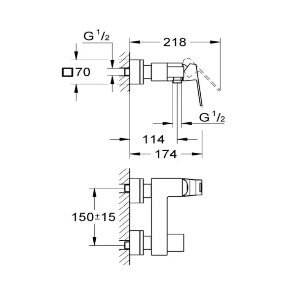 Grohe - za tuš kabinu Eurocube OHM 1/2" 23145000 - Slika 2