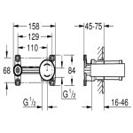 Grohe - ugradni mešač univerzalni 1/2" za slavine lavaboa 23571000 - Slika 2