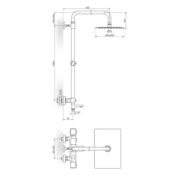 Termostatska baterija 2T37351 - Slika 2