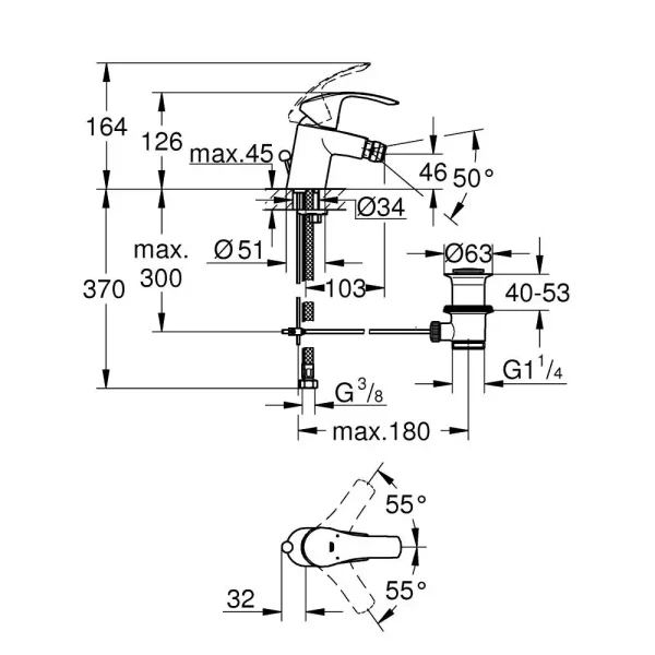 Grohe - za bide Eurosmart 32929002 - Slika 2
