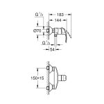 Grohe - za tuš kabinu Eurosmart 33555002A - Slika 2