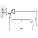 Zidni ventil 3/8" (gornji deo) Klasik A501200 - Slika 2