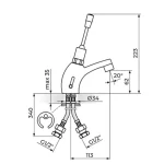 Stojeća baterija TOPLA/HLADNA za lavabo A73007L - Slika 2