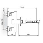 Zidna baterija TOPLA/HLADNA za lavabo A73206L - Slika 2