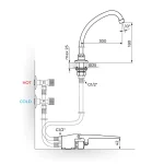 Stojeći ventil za TOPLU/HLADNU vodu A75412MN3 - Slika 2