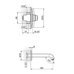Uzidni ventili 8/12 sekundi sa izlivom 230 mm A76003 - Slika 2