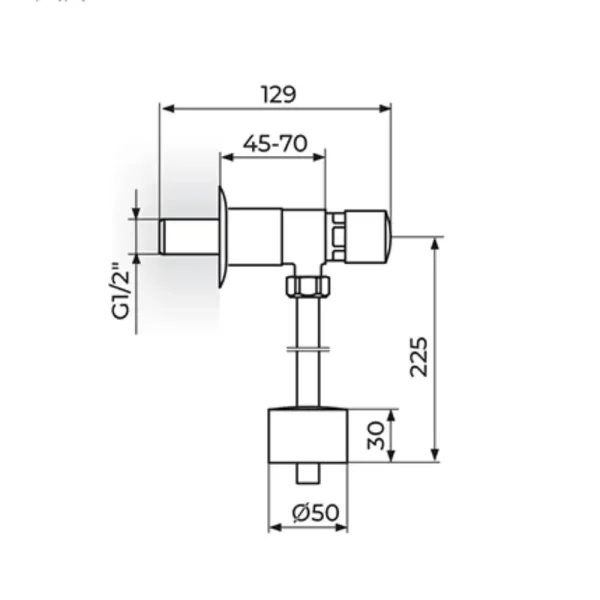 Ugaoni ventil za pisoar 4/6 sekundi A76104 - Slika 2