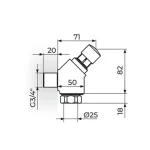 WC ispirač telo ventila sa ventilom A79557T - Slika 2