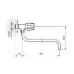 Zidni ventil 3/8" (gornji deo) AF501075 - Slika 2