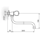 Zidni ventil 1/2" (gornji deo) AF52S200 - Slika 2