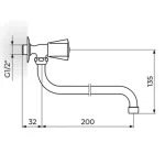 Zidni ventil 1/2" (gornji deo) Keramic AK52S200 - Slika 2