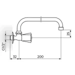 Zidni ventil 1/2" (gornji deo) AK52U200 - Slika 2