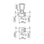 Priključno-prolazni ventil za priključkom 3/4" za baterije AK56134 - Slika 2