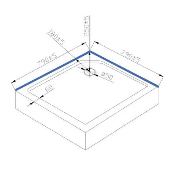 Tuš kada 80x80 Classic Linni - Slika 2