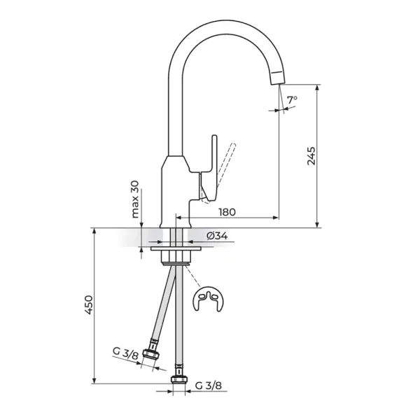 Baterija za sudoperu B 2 JB38201 - Slika 2