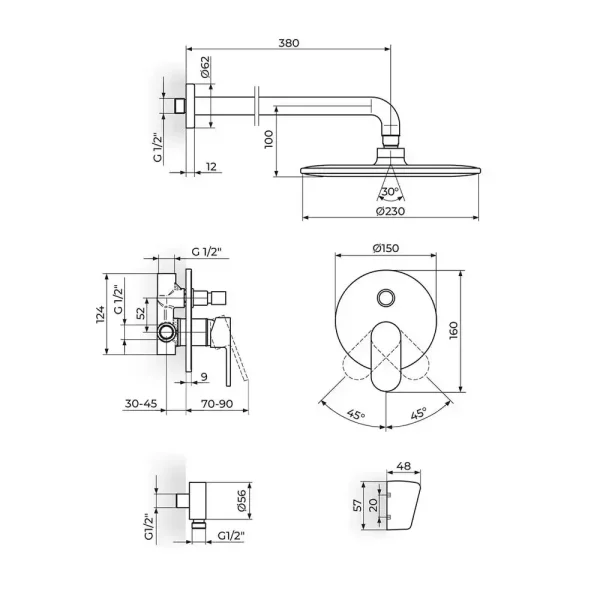 Baterija za tuš kadu MISTIQUE JM31601 - Slika 2