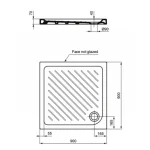 Keramička tuš kada 90x90 T468801 slim - Slika 3