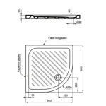 Keramička tuš kada R90  T469001, slim - Slika 3