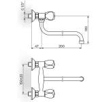 Baterija za sudoperu, lavabo KLASIK FUMME KF01101 - Slika 2