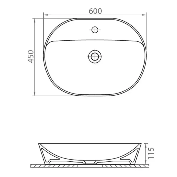 Lavabo Elegance Nadgradni 60x45x11,50 (4360) - Slika 3