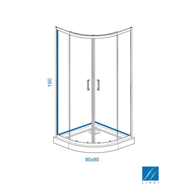 Tuš kabina R80 TRANSPARENT LINNI - Slika 2