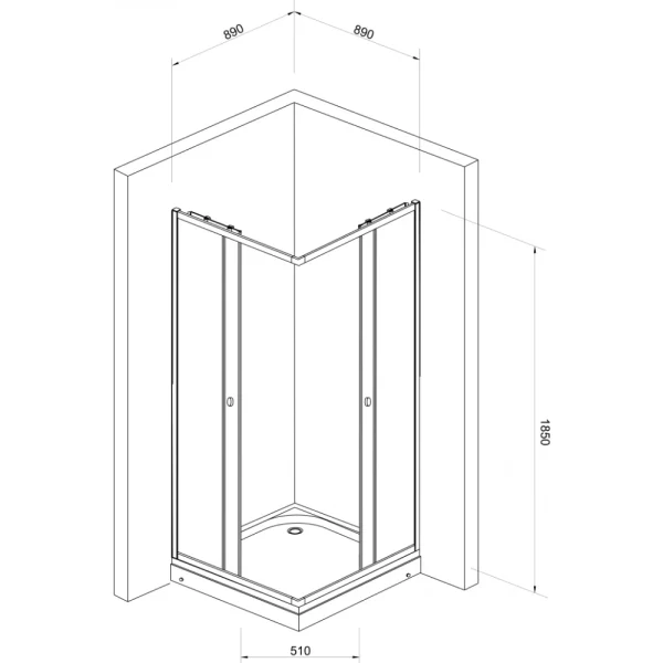 Tuš kabina 90x90x185 bez KADICE JL4190 - Slika 2