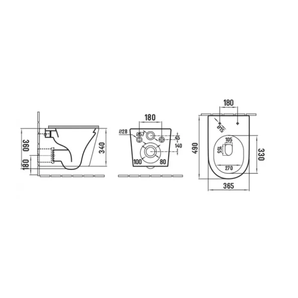 Konzolna WC šolja PURE compact rimless - Slika 2