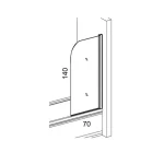 Paravan za kadu Classic 70x140 LINNI - Slika 2