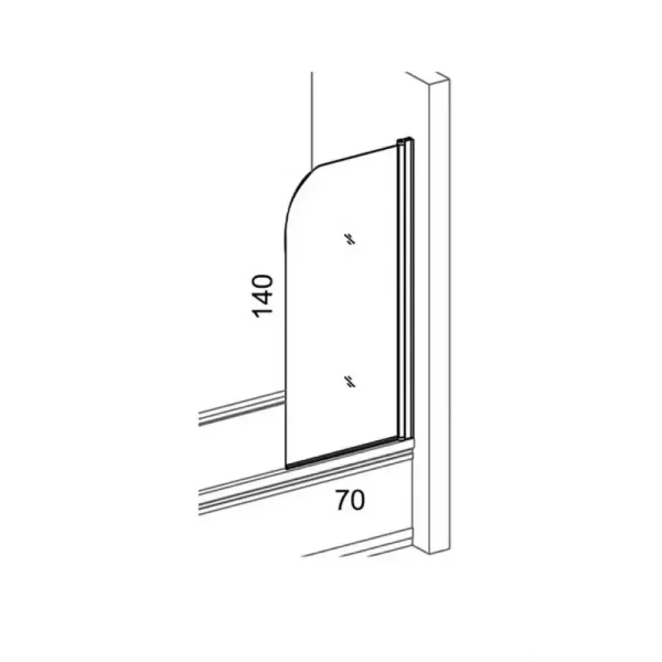Paravan za kadu Classic 70x140 LINNI - Slika 2