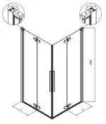Tuš kabina 80x80 Q 80 SBR/1 Polaris fold 516090 - Slika 4