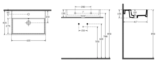 Purita umivaonik 10PL50060 (60x42) - Slika 2