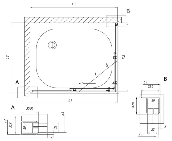 Tuš kabina SQ line 90x90 S/K bela 511030 - Slika 3
