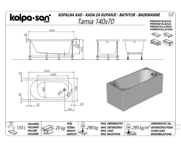 Tamia 140x70 UGRADNA 752910 - Slika 2