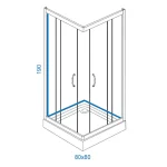 Tuš kabina Transparent 80x80 LINNI gray - Slika 2