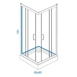 Tuš kabina Transparent 90x90 LINNI gray - Slika 2