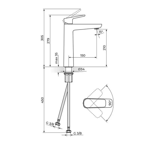 Baterija za lavabo STOLZ 130109B - Slika 2