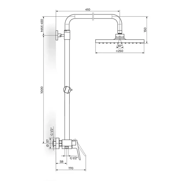 Baterija za tuš kadu STOLZ 137252W - Slika 2