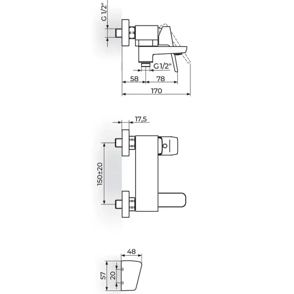 Baterija za tuš kadu STOLZ 137401 - Slika 2