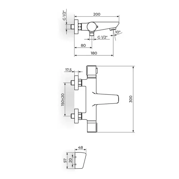 Baterija thermo za kadu STOLZ 1T33101 - Slika 2