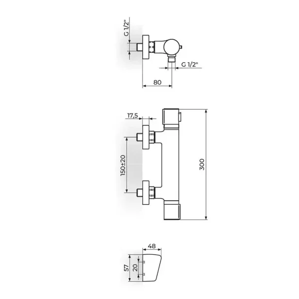 Baterija za tuš kadu STOLZ 1T37101 - Slika 2