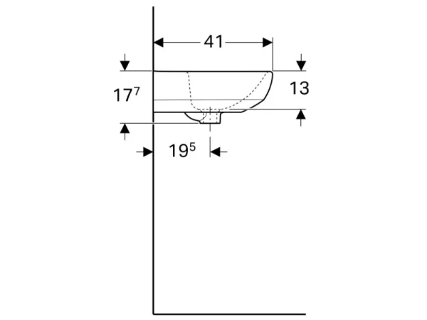 Geberit Umivaonik Selnova 500.295.01.1 (50x41) - Slika 3