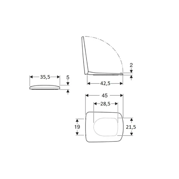 Geberit WC daska Selnova Square 500.338.01.1 - Slika 2