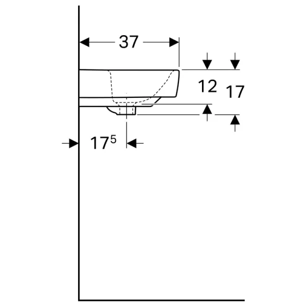 Geberit Umivaonik Selnova Compact Desni 501.551.00.1 (65x37) - Slika 4